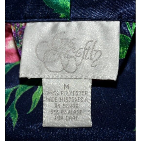 Go Softly Silky Blue Floral Long Maxi Robe Belted Ladies M Lounge Vacation - Picture 9 of 10